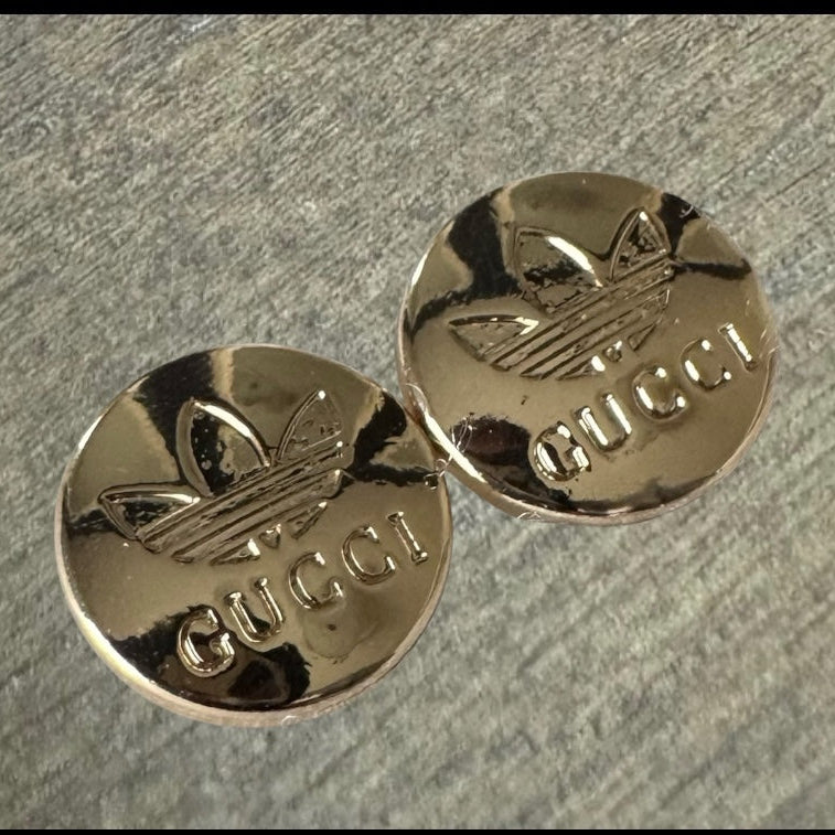 Gold Mirrored Adidas Stud Earrings