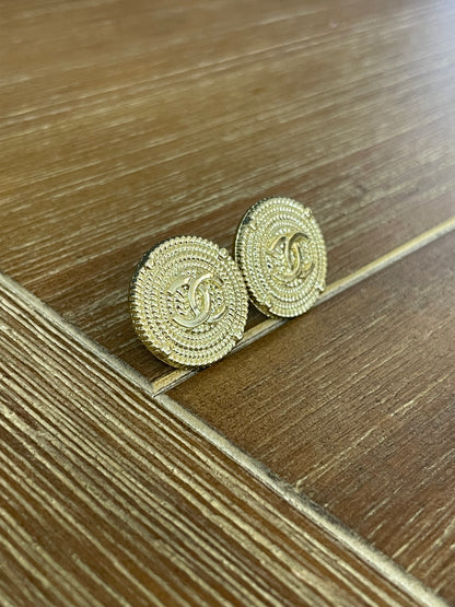 Yellow Gold Coin Studs