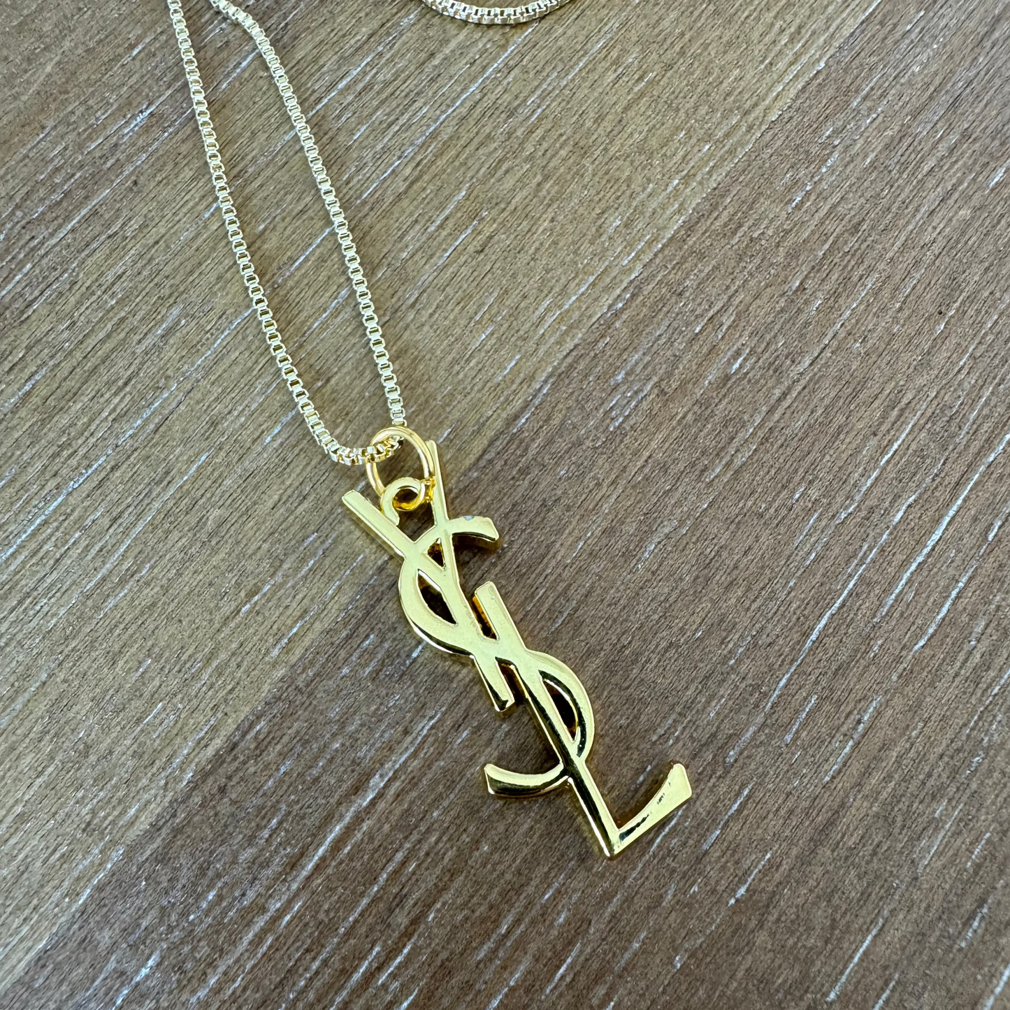 Yellow Gold Monogram Necklace