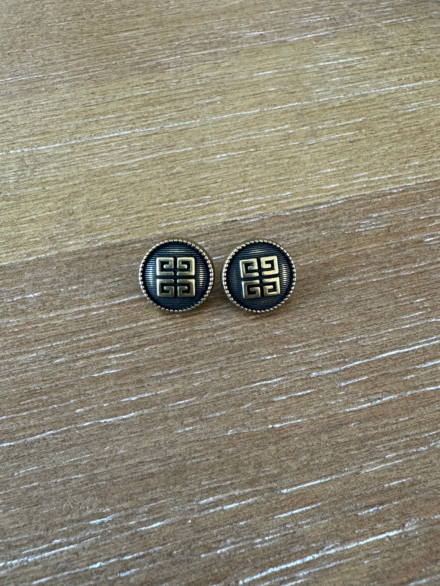 Black and Rusted Gold Mini Studs