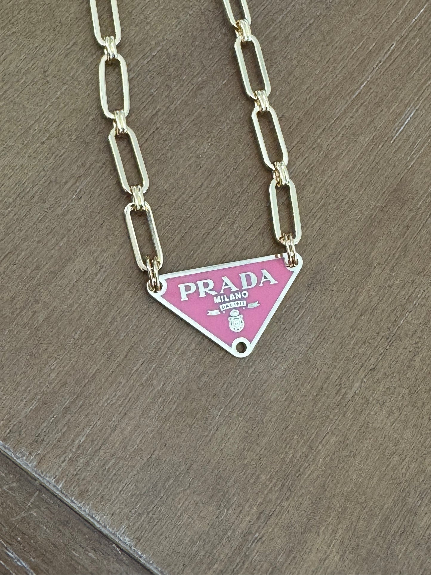 Pink Tag Necklace
