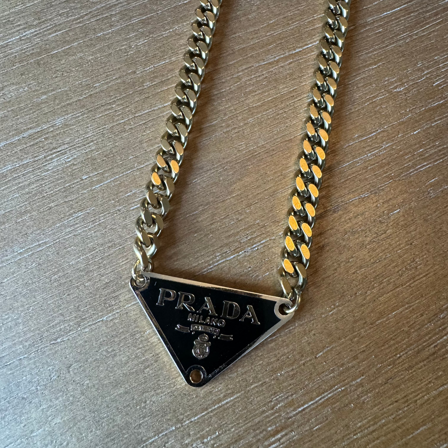 Black and Gold Tag Necklace