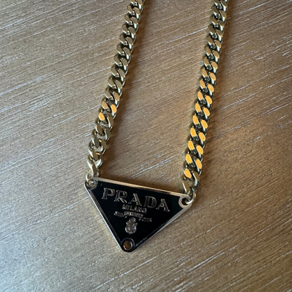 White and Gold Tag Necklace