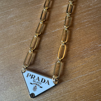 Black and Gold Tag Necklace