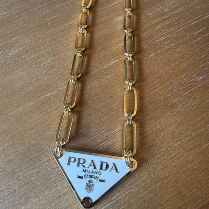 White and Gold Tag Necklace