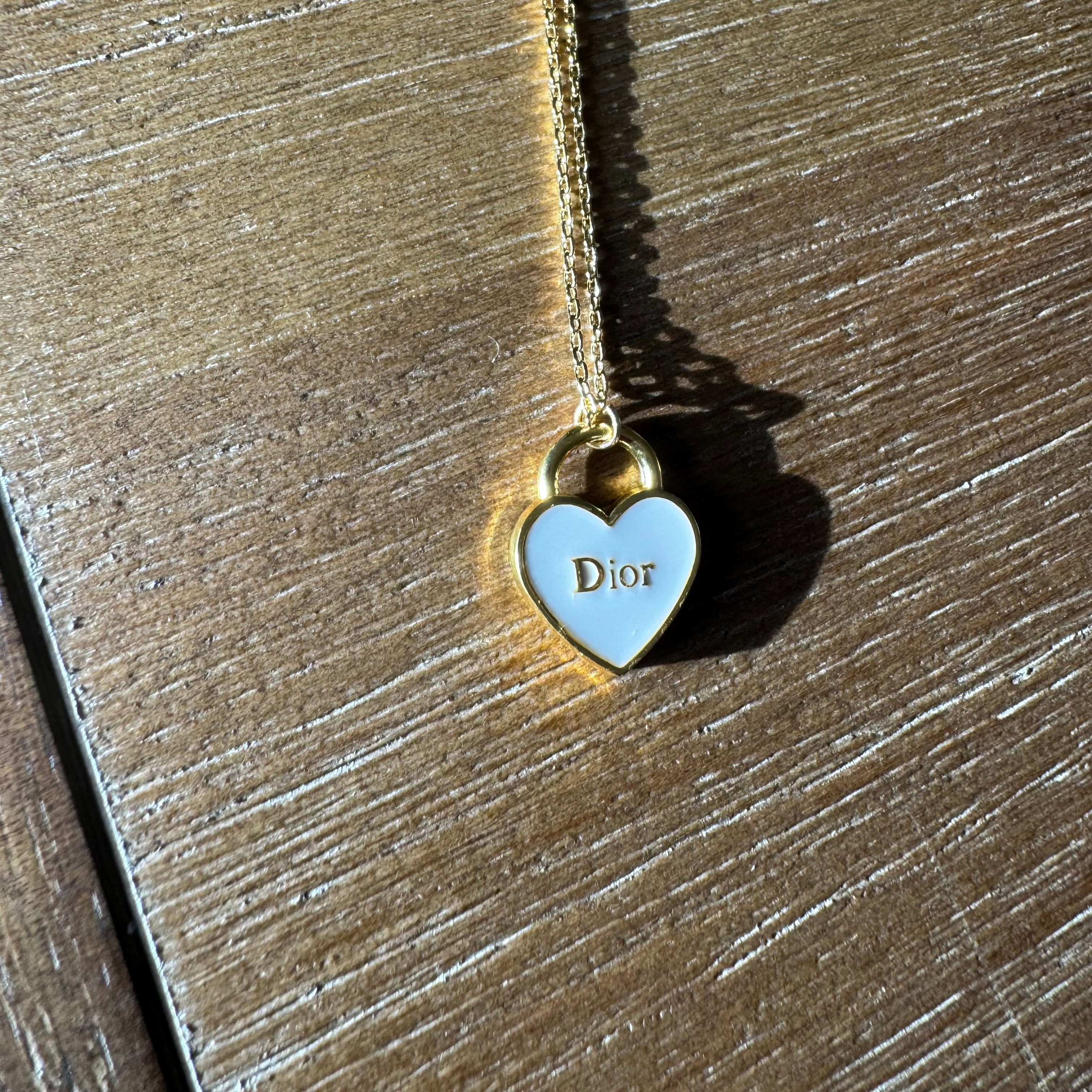 White and Yellow Gold Heart Necklace