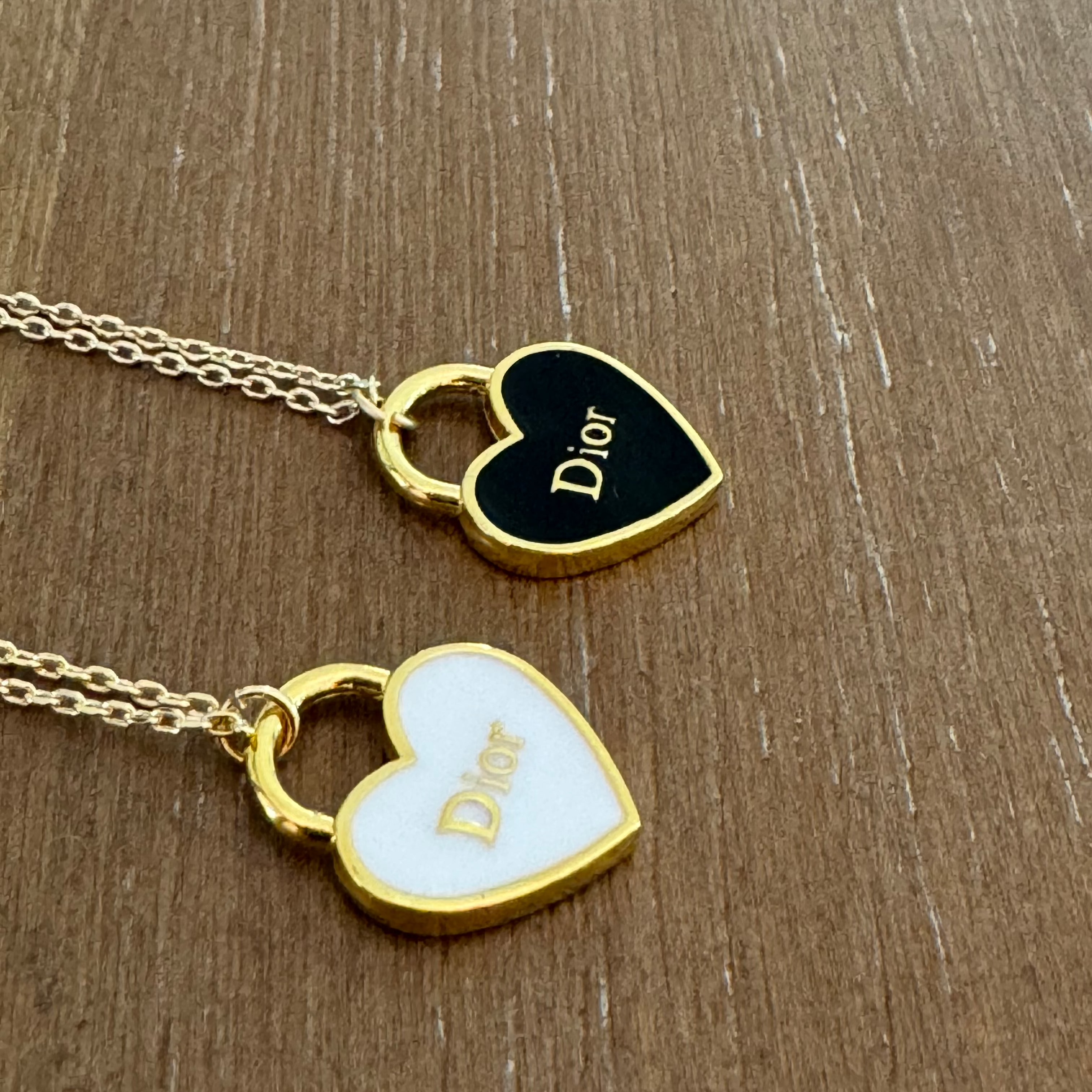 White and Yellow Gold Heart Necklace