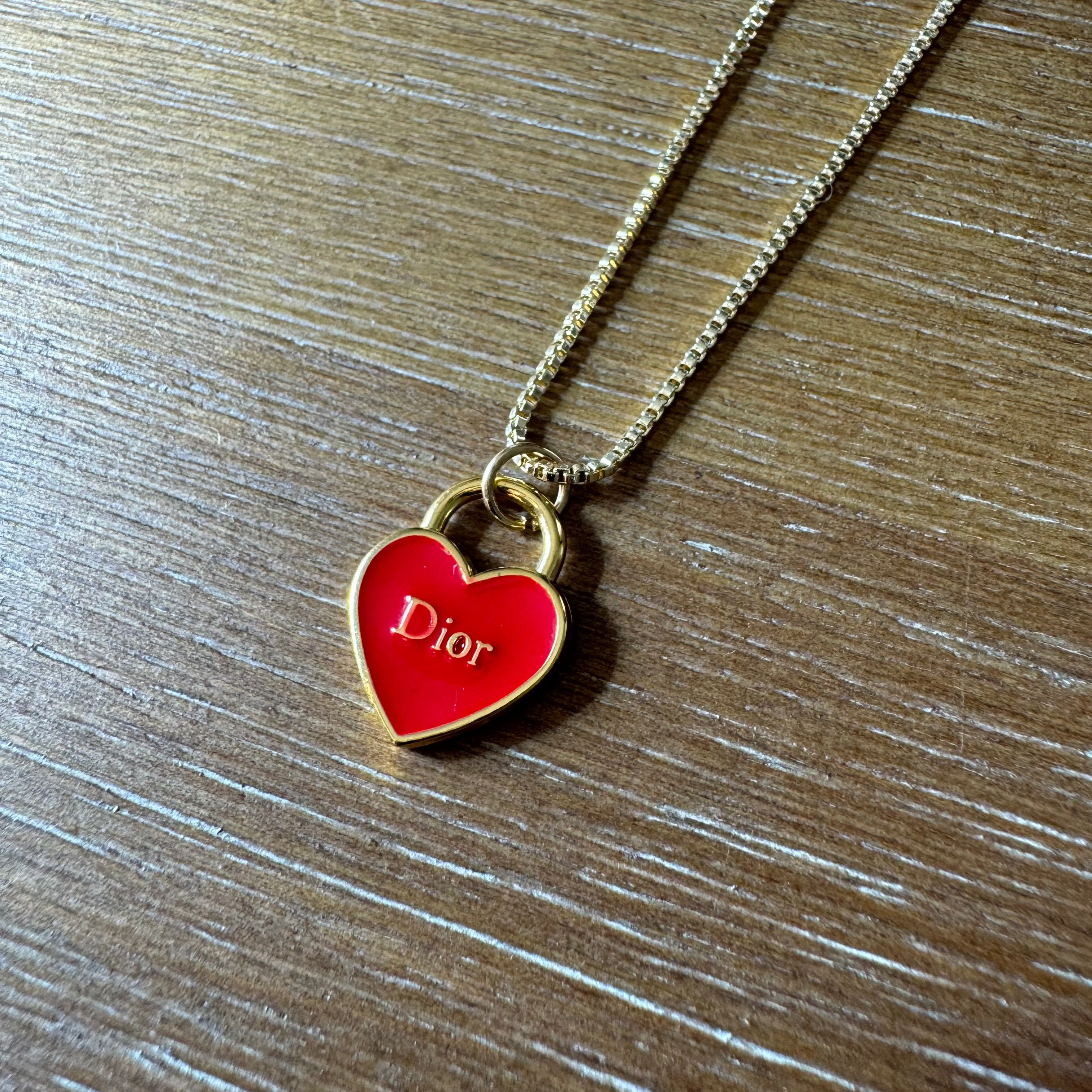 Red and Gold Heart Necklace