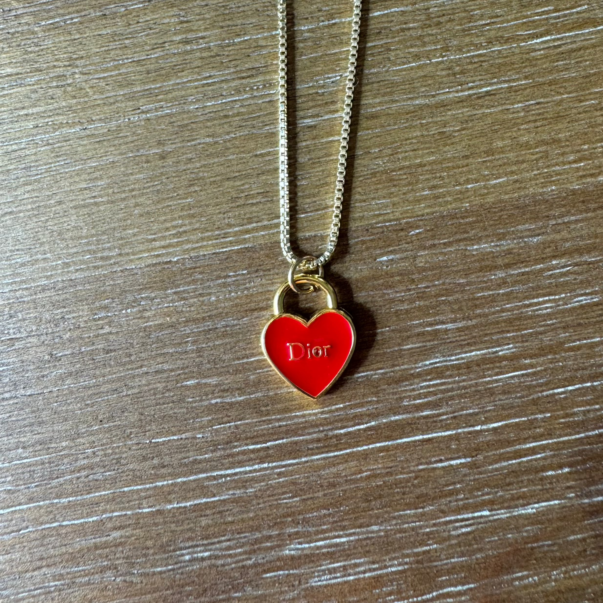 Red and Gold Heart Necklace