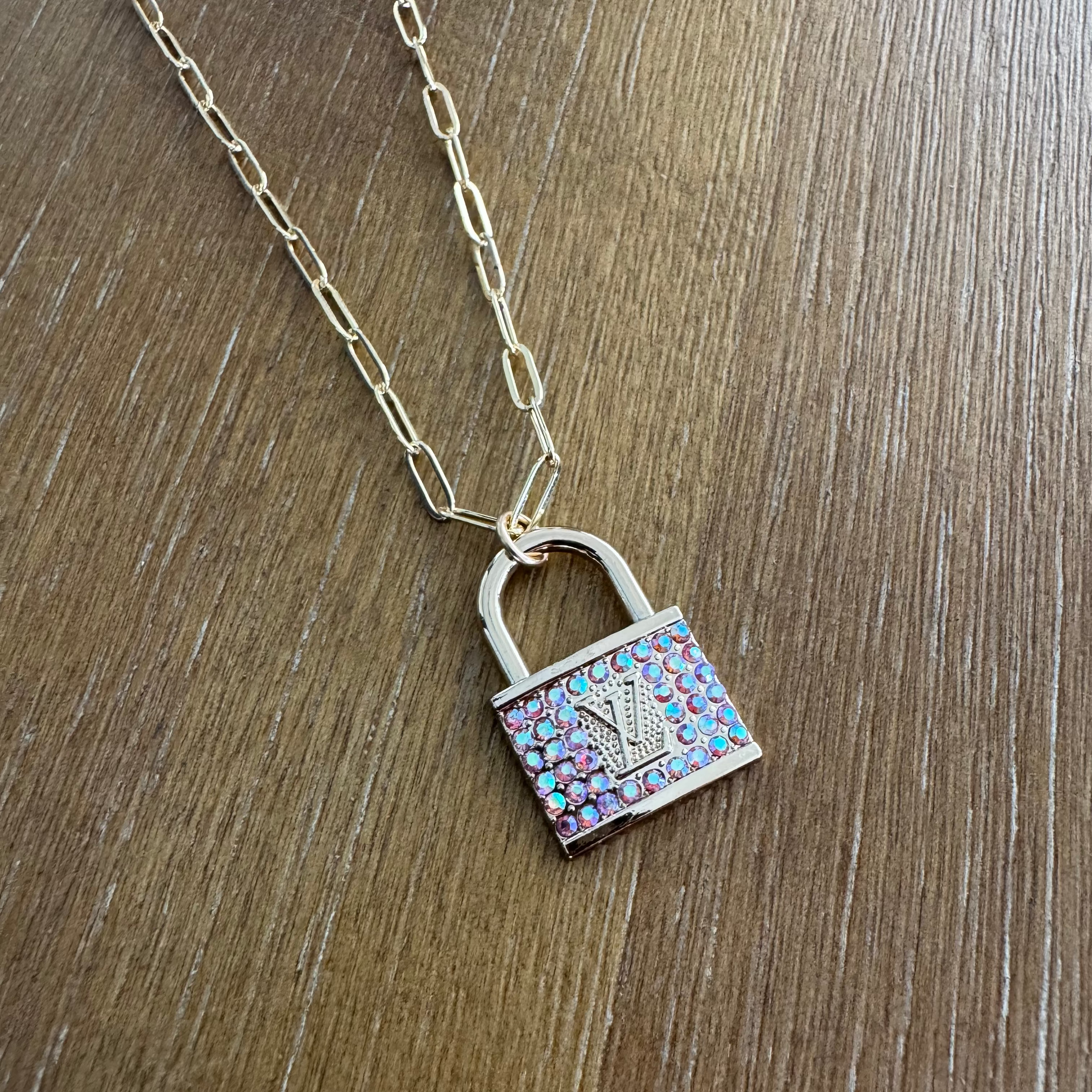 Pink Aurora Lock Necklace