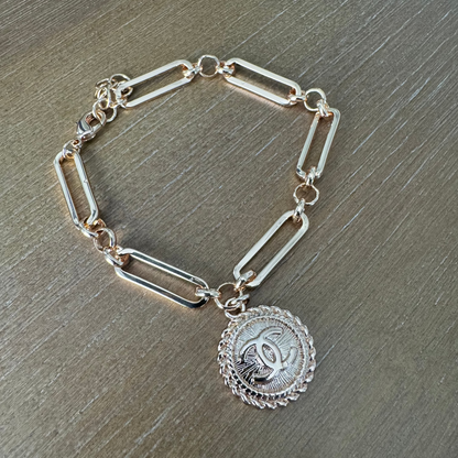 Rose Gold Button Bracelet