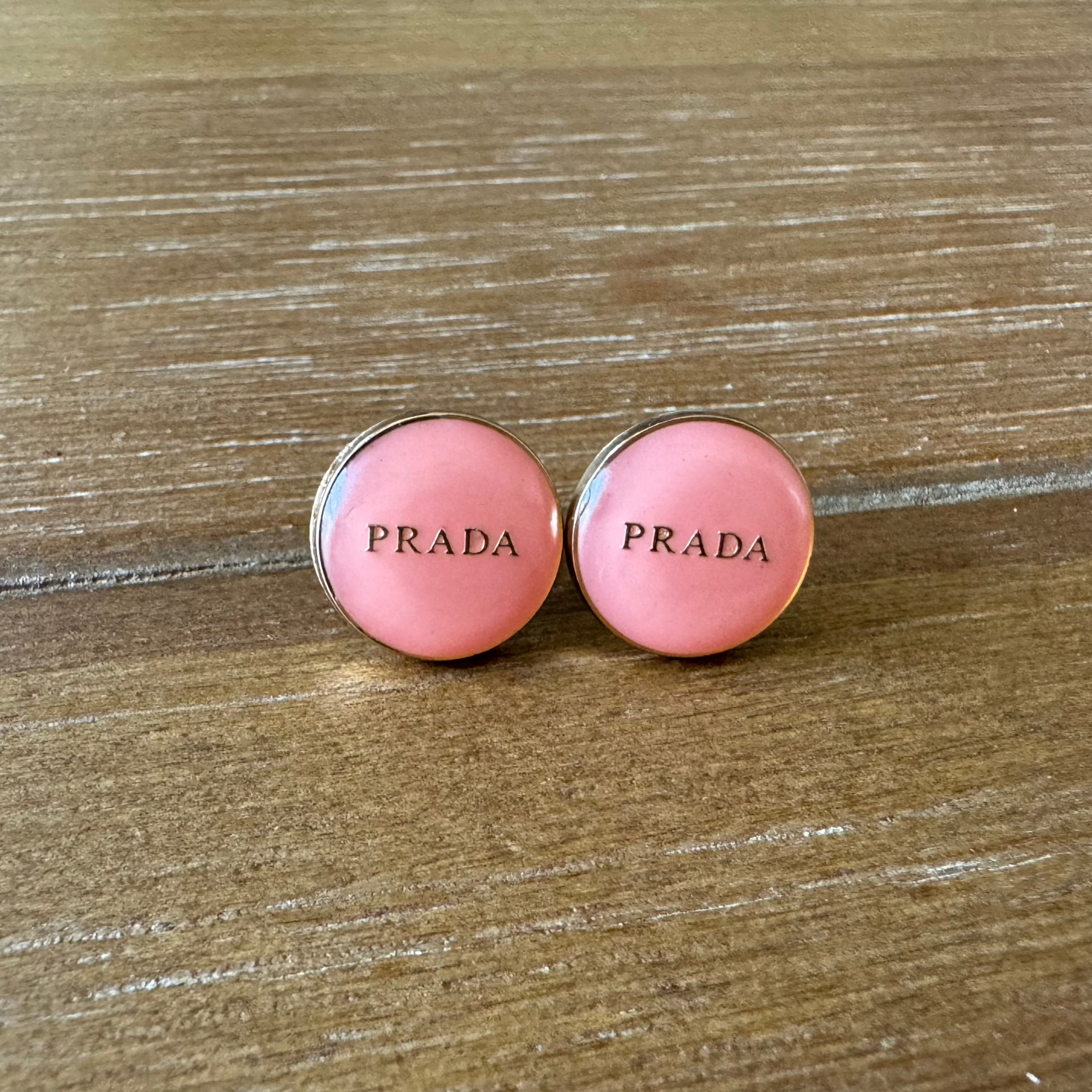 Pink Enamel Name Stud Earrings