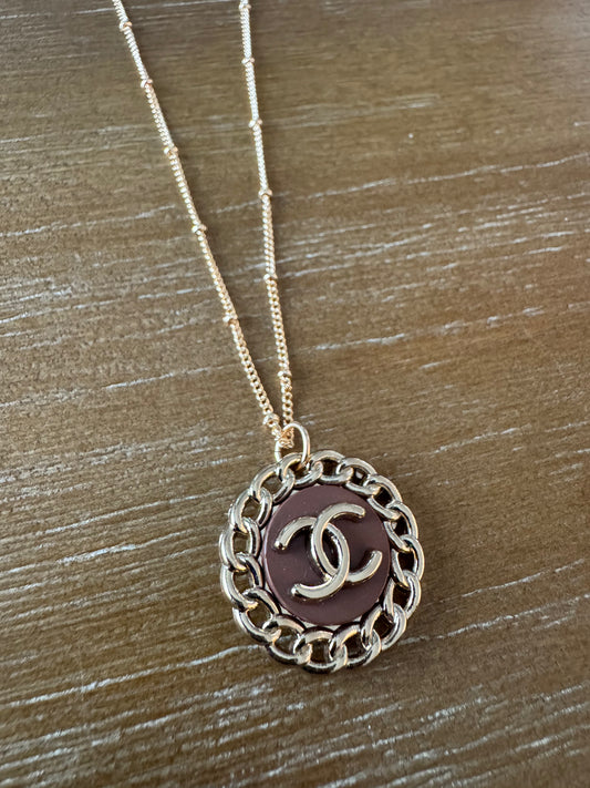 Brown and Gold Braided Necklace