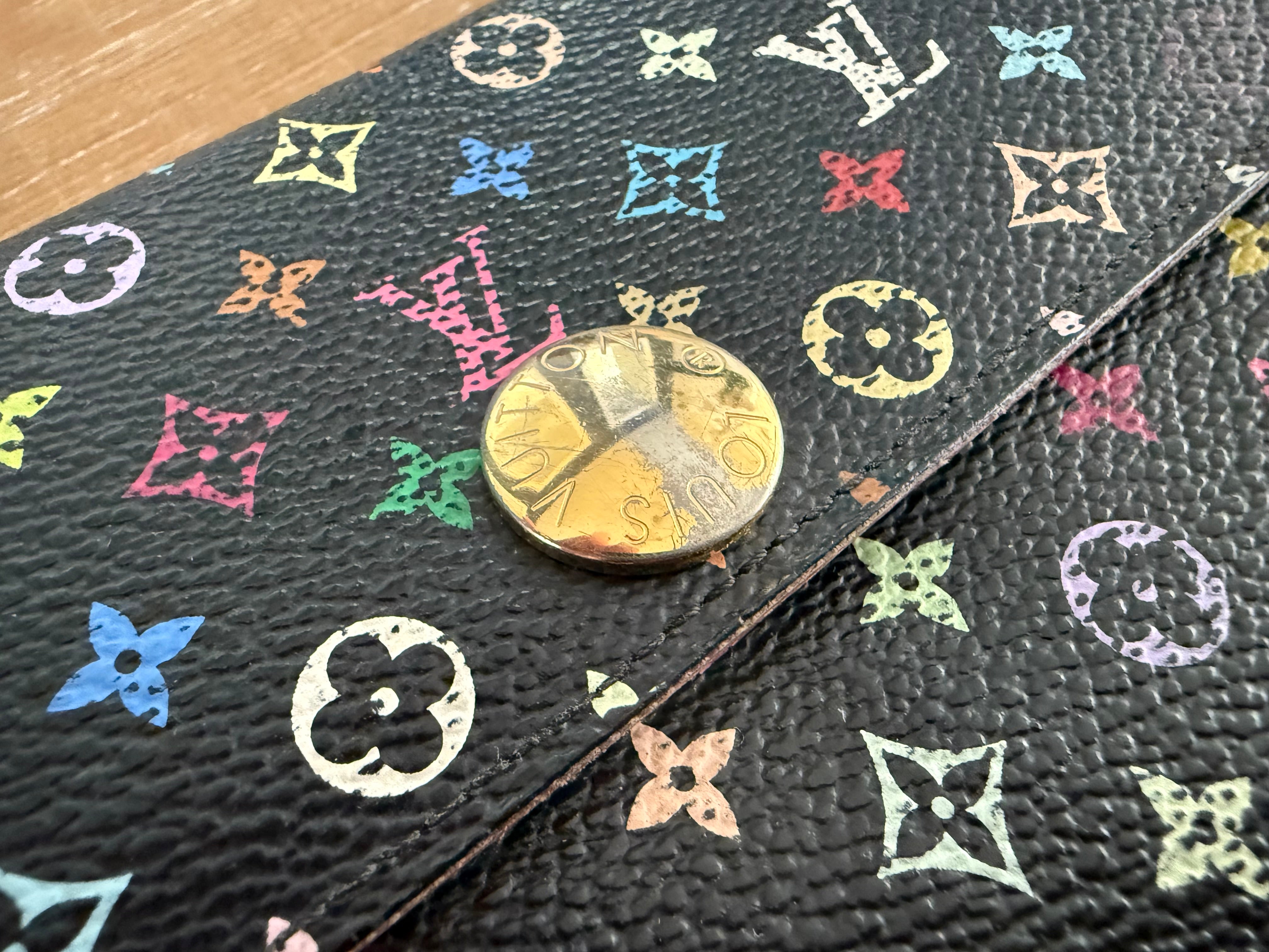 Black and Multi Color Wallet Cross Body