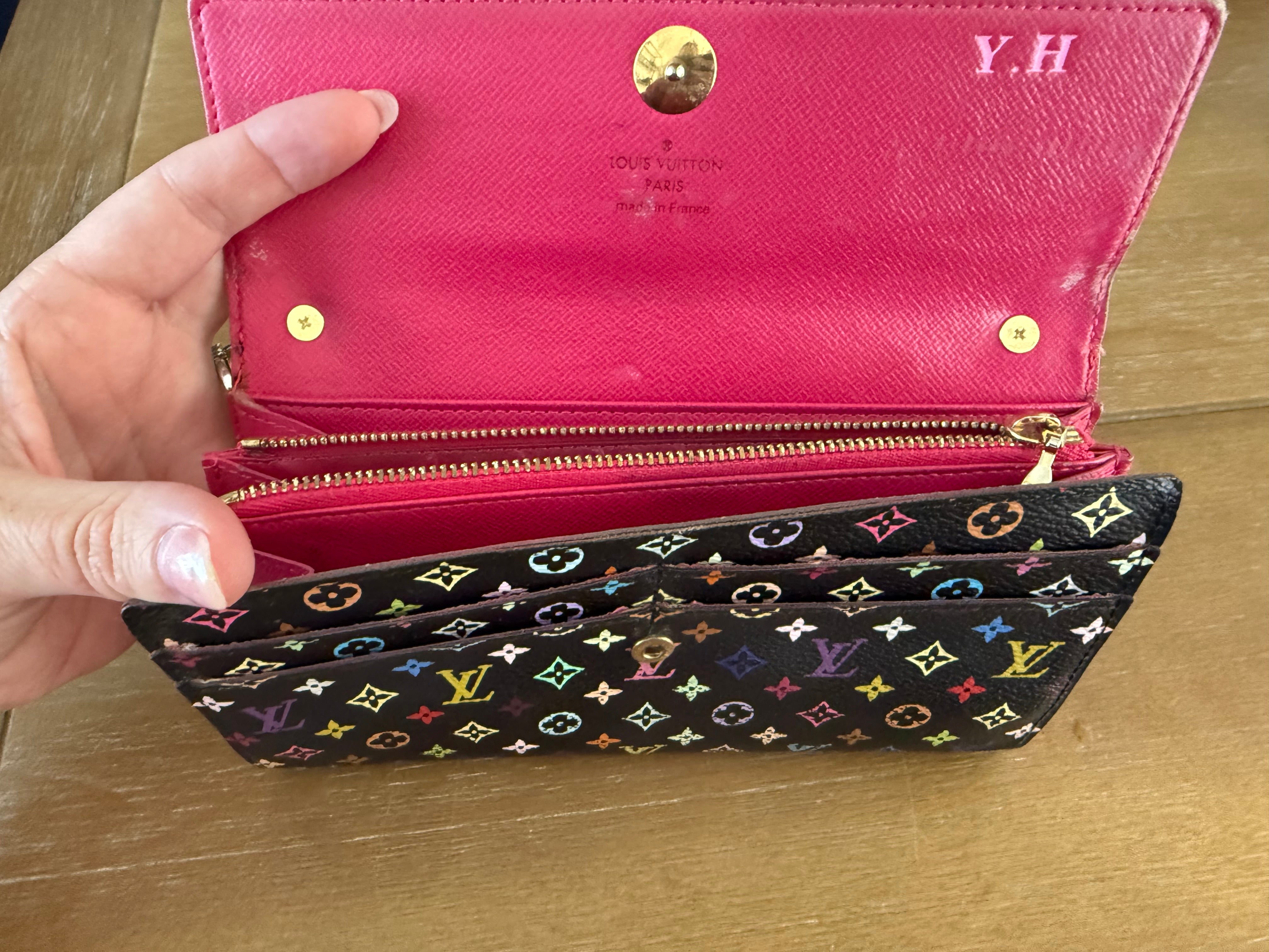 Black and Multi Color Wallet Cross Body