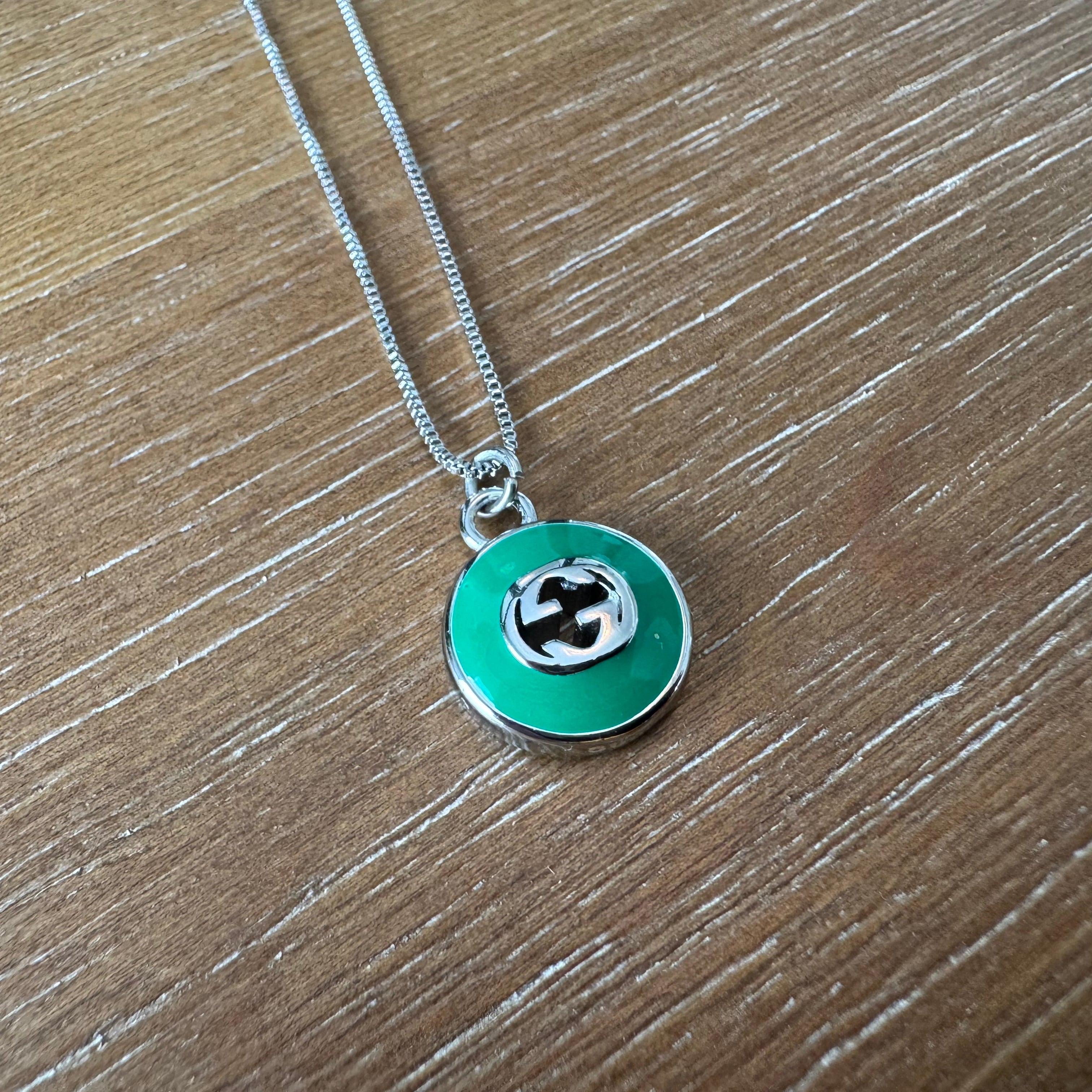Green and Silver Dome Necklace