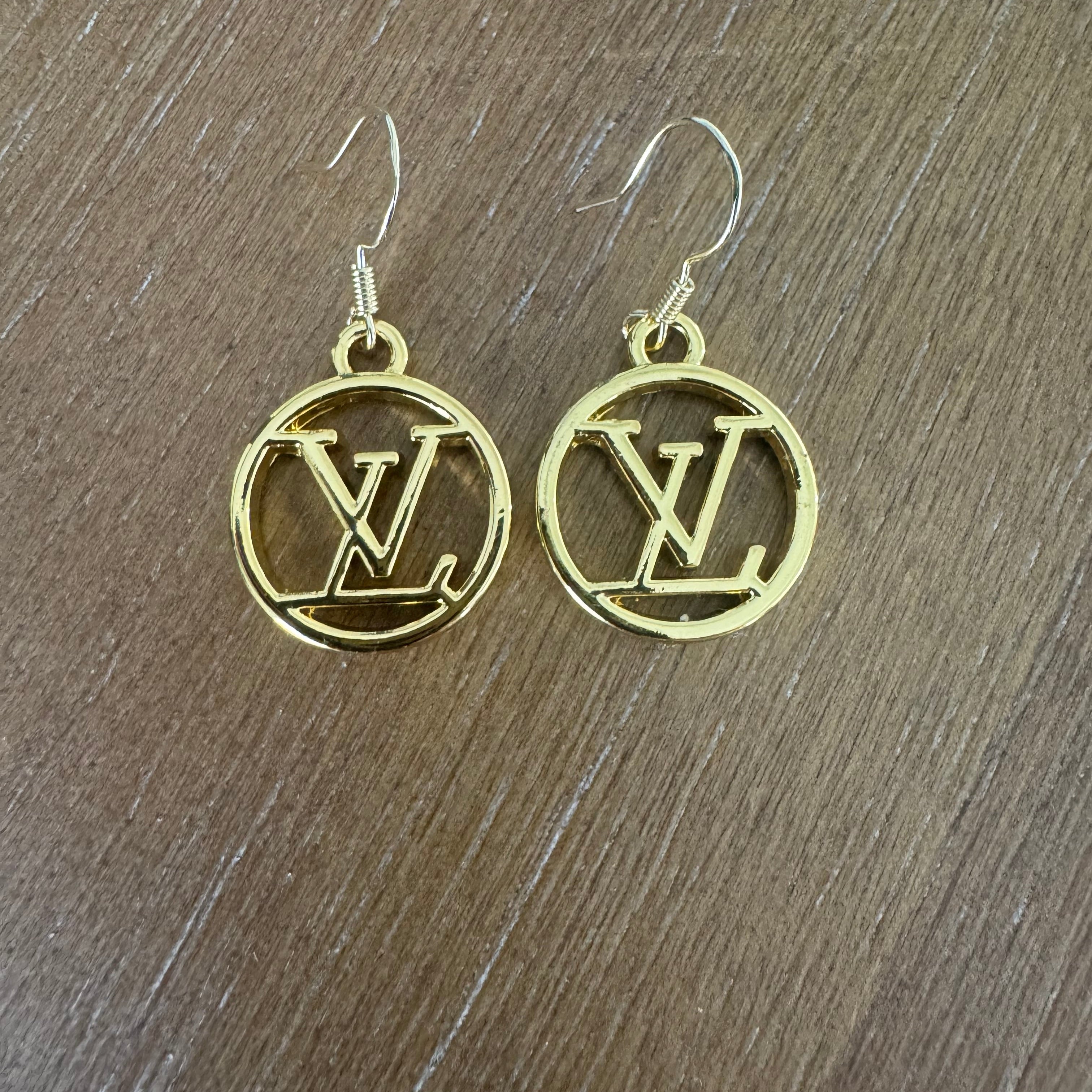 Yellow gold Chunky Monogram Earrings
