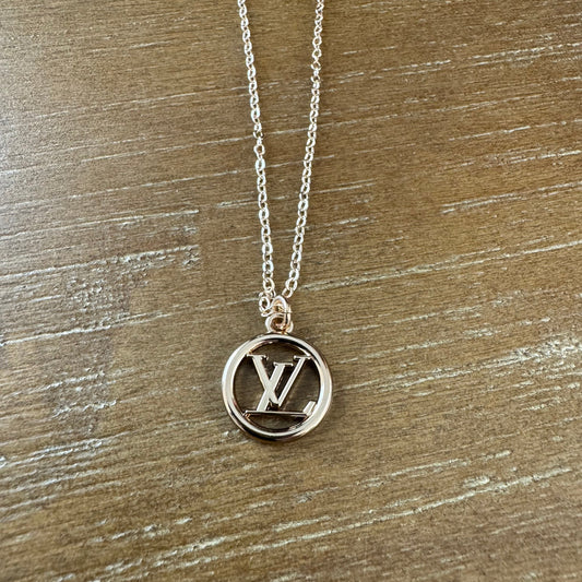 Round Monogram Cutout Necklace