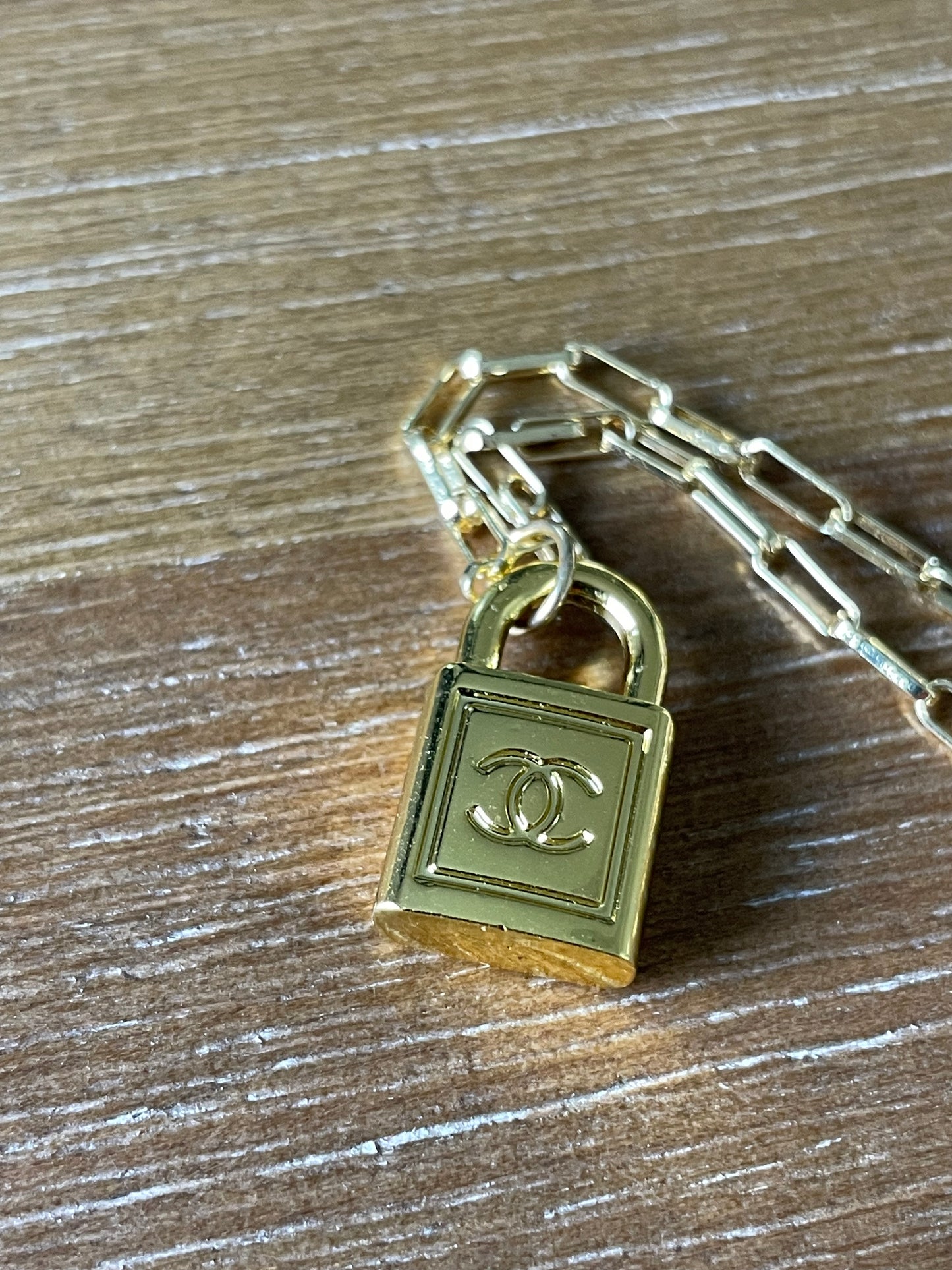 Yellow Gold Lock Necklace