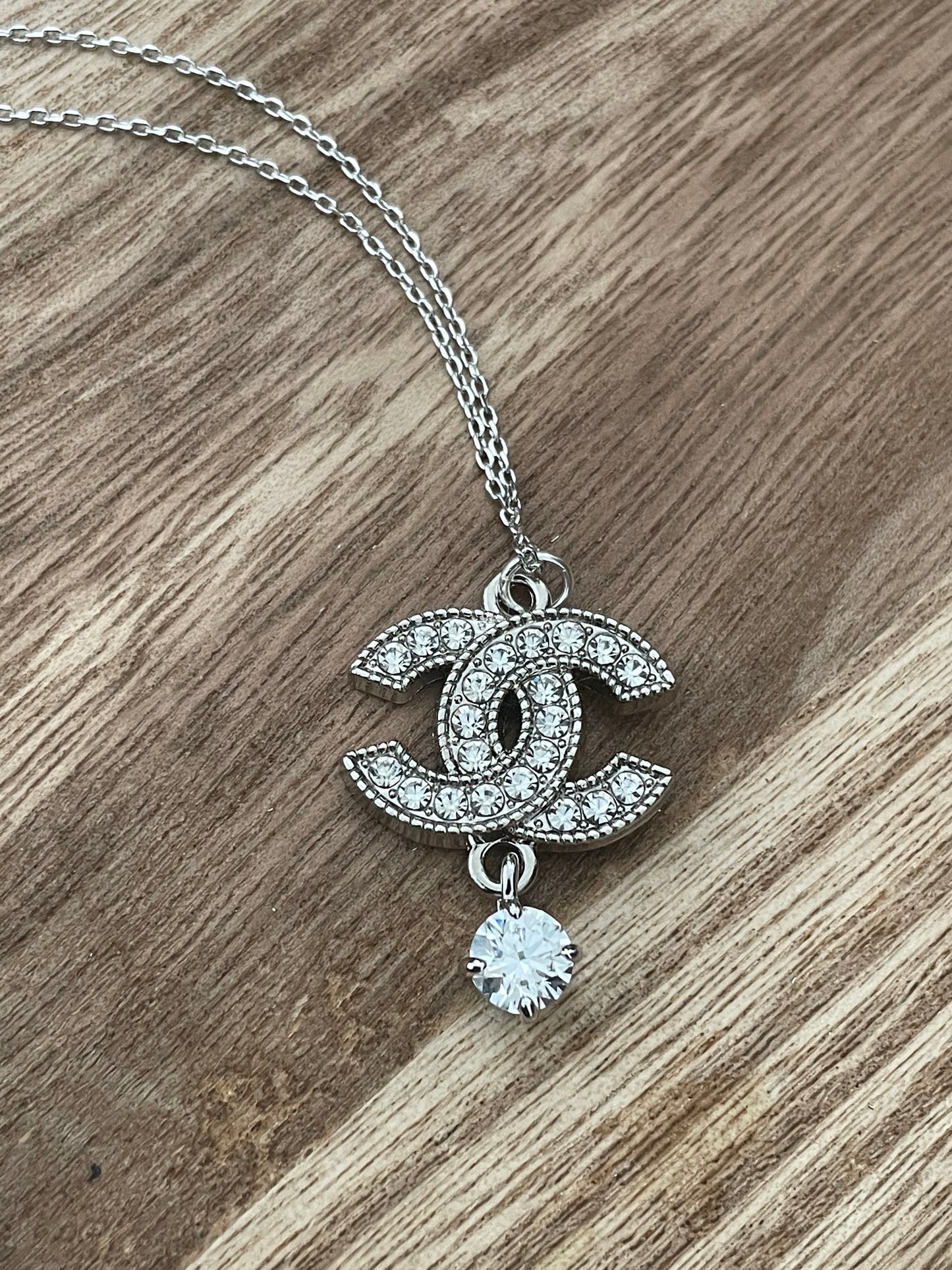 Silver Rhinestone with Brilliant Necklace
