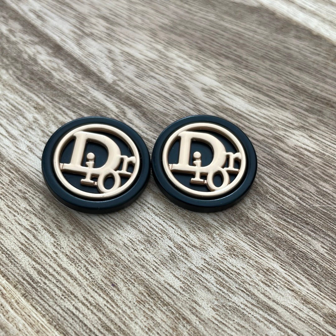 Black and Matte Stud Earrings