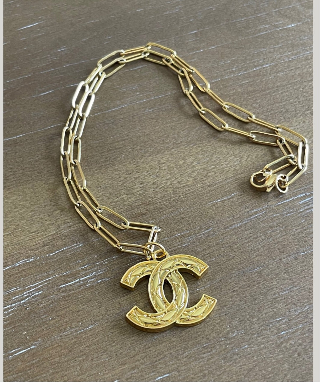 Yellow Gold Monogram Necklace