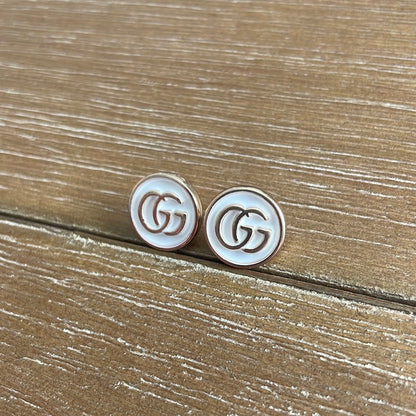 White Mini Stud Earrings