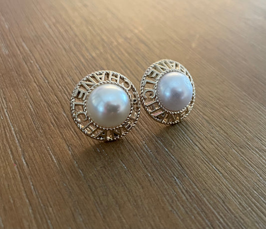 White Faux Pearl Studs