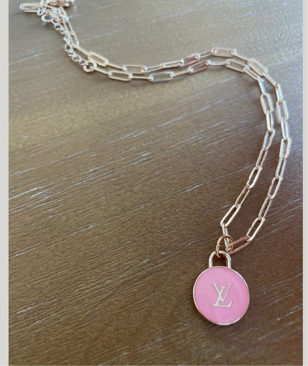 Pink Double Sided Round Necklace