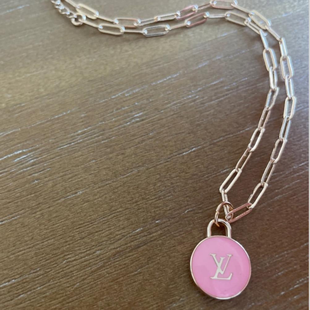 Pink Double Sided Round Necklace