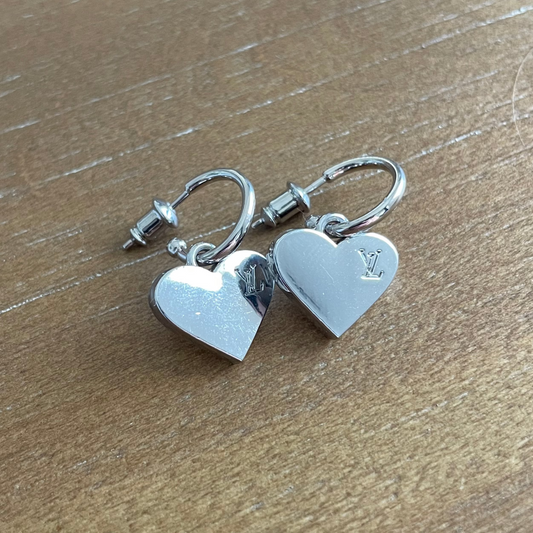 Silver Mini Heart Huggies